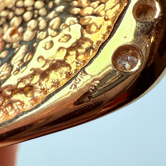 $12K OroCal 14k Solid Yellow Gold Quartz Nugget Diamond 1.5" Handmade Pendant - Picture 8 of 12